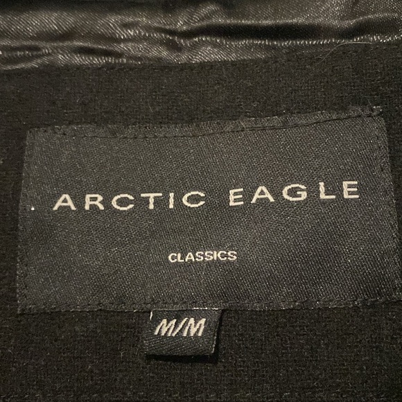 Arctic Eagle Men’s Black Overcoat Trench Fall Winter Full Zip Jacket - Size M - Picture 3 of 6